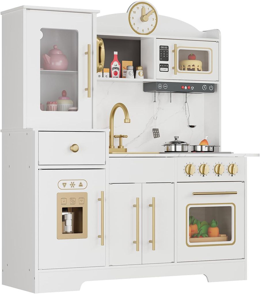 Nowoczesna drewniana kuchnia do zabaw 87 × 31 × 100 cm dla Zdjęcie produktu 