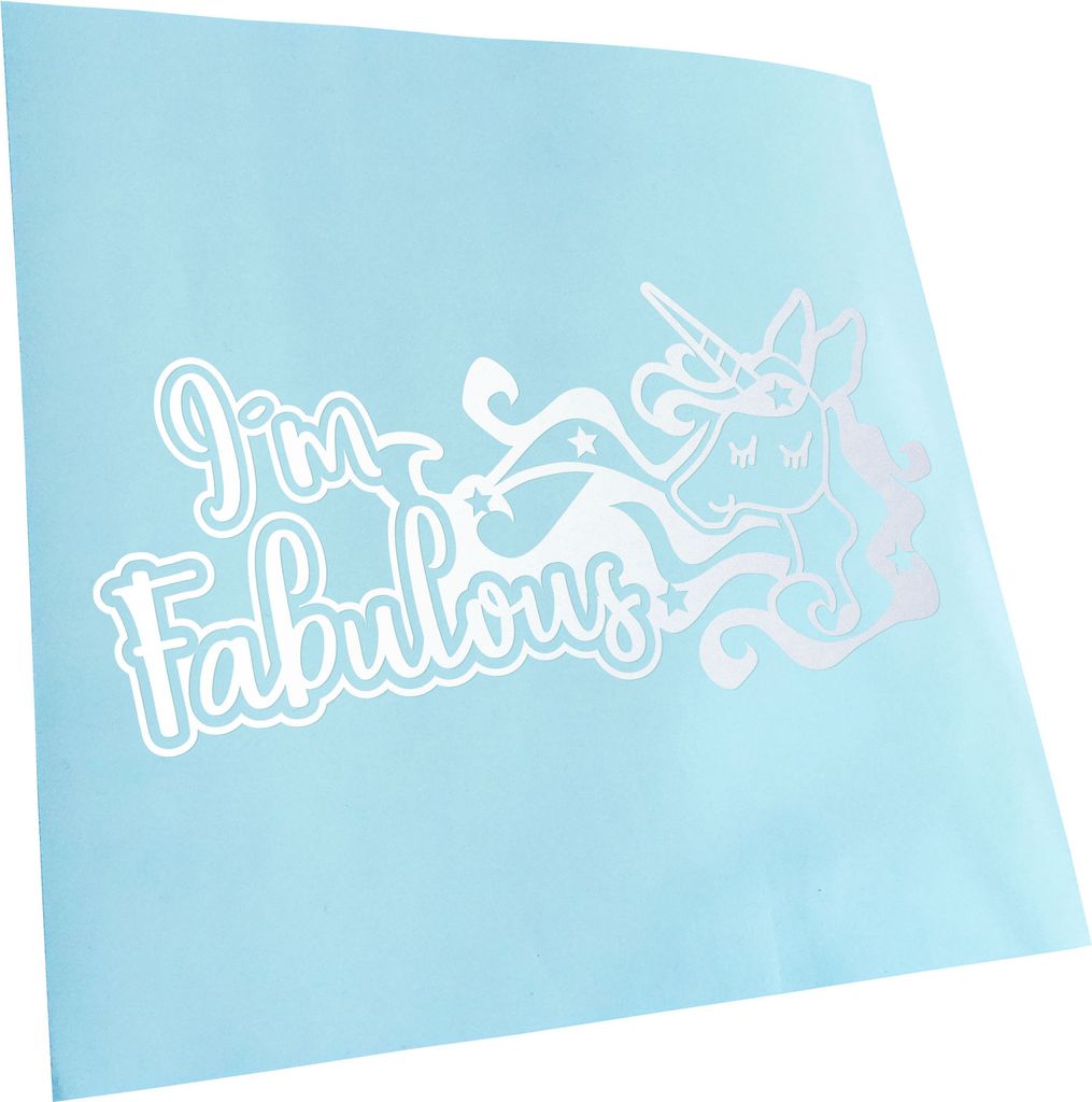 Kiwistar - Autoaufkleber - I'm Fabulous Einhorn Heckscheibe - Aufkleber für Auto Kfz Fahrrad, LKW, Truck Mofa