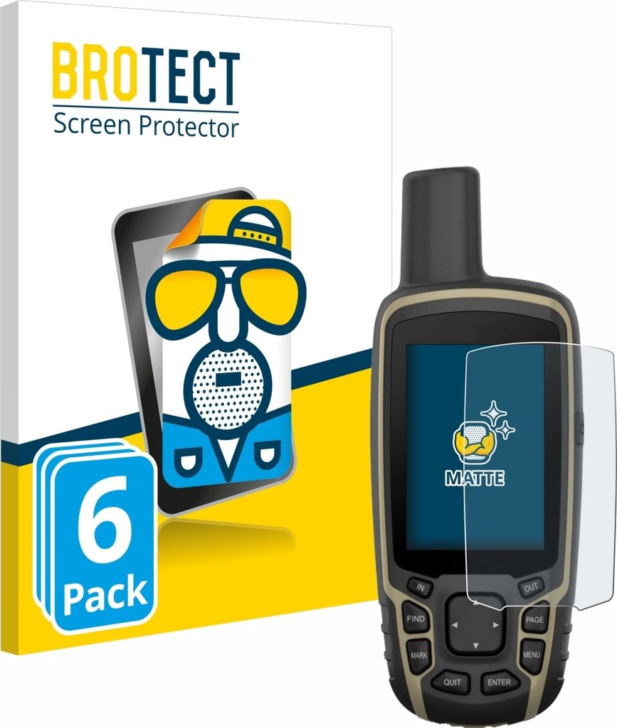 6x BROTECT Schutzfolie für Garmin GPSMAP 65s Displayschutz Displayschutzfolie Folie Matt Entspiegelungsfolie