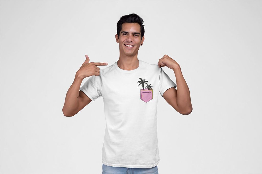 D&B Uni Polo PO00023 Palm Pocket Weiß-Größe 2XL