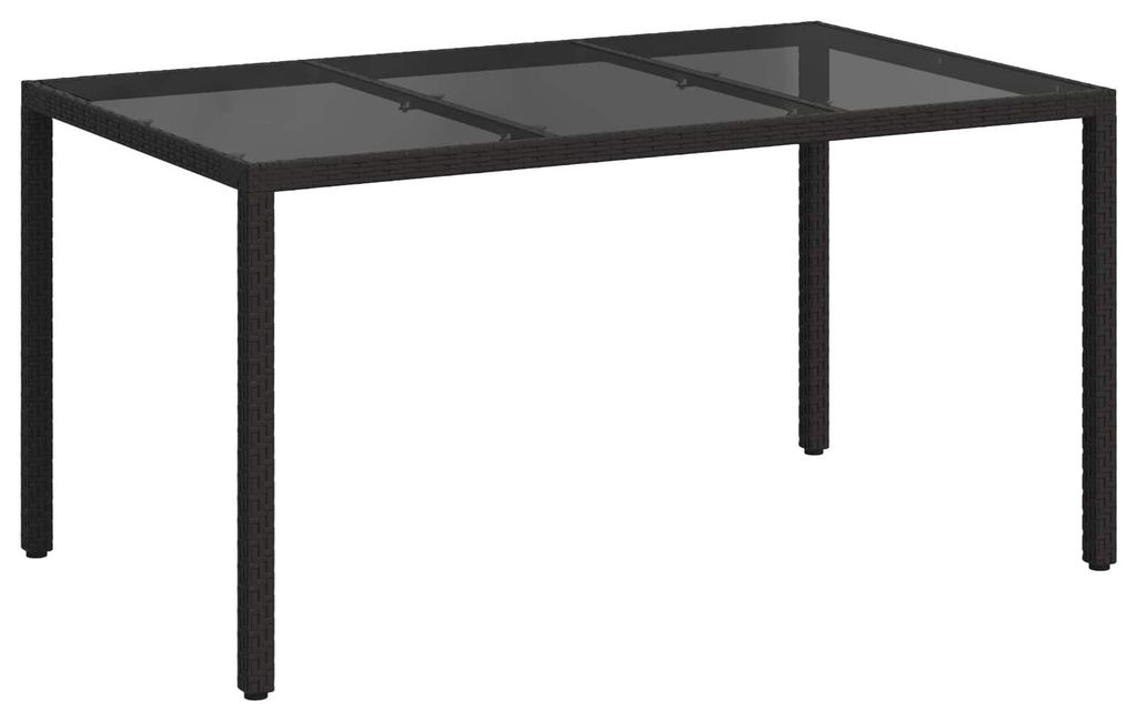 vidaXL Záhradný stôl, čierny, 150 x 90 x 75 cm, poly-ratan Obrázok produktu 