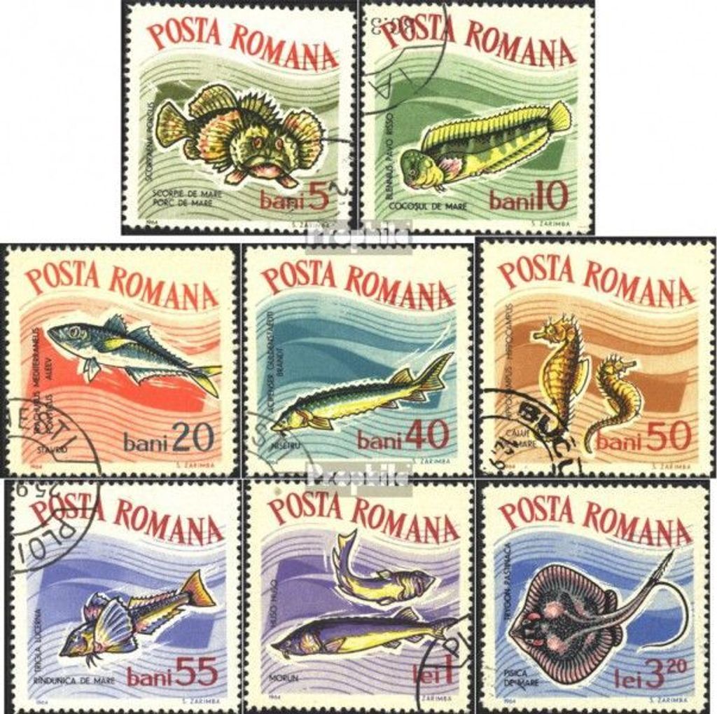 Briefmarken Rumänien 1964 Mi 2280-2287 (kompl.Ausg.) gestempelt Fische