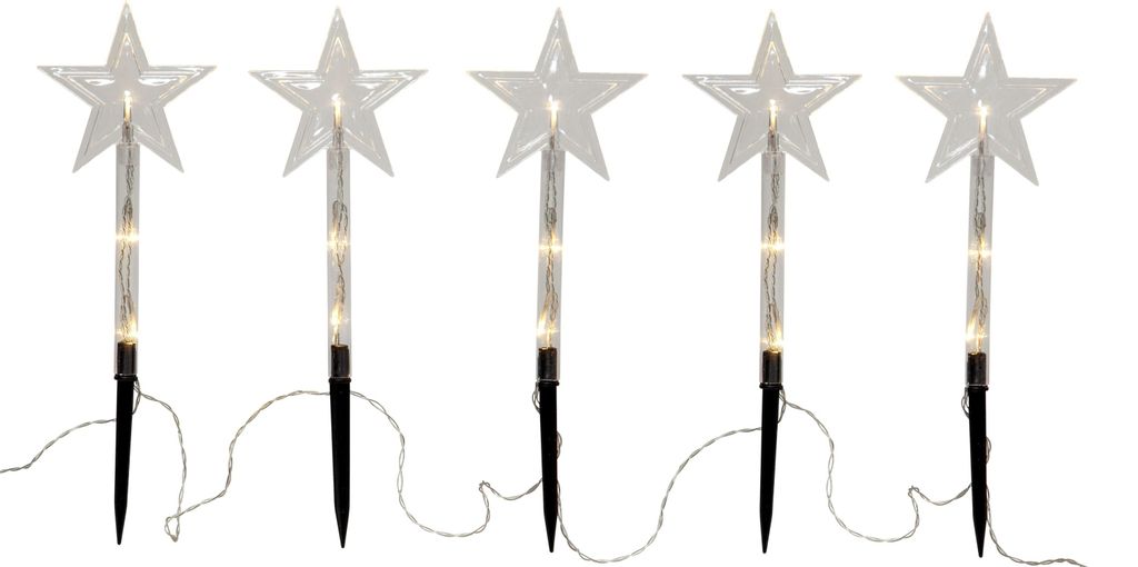 Baguette décorative LED 'Wandy', 3 étoiles, 5 LED blanc Image du produit 