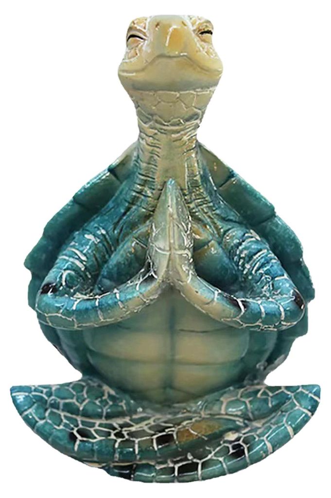 Yoga-Schildkröten-Statue aus Kunstharz, sitzende Meditations-Schildkrötenfigur, meditierende Zen-Schildkröten-Ornament für Yogastudio, Zuhause,...