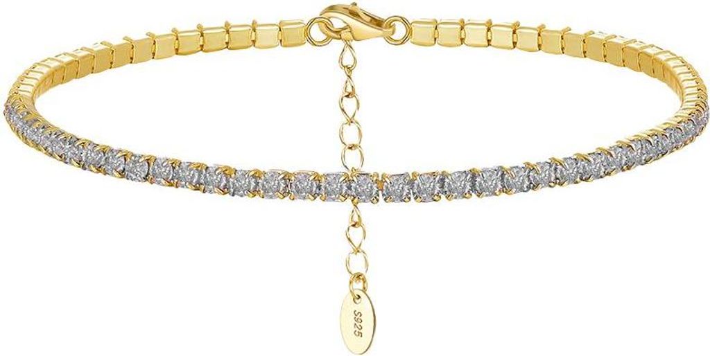 Stardust Line – Feines Tennisarmband aus 925 Silber, verstellbar & funkelnd – Silber