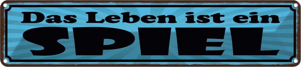vianmo Blechschild 10x46 cm Das Leben ist ein Spiel Spruch Zitat