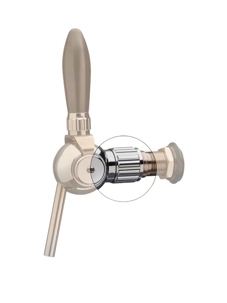 Bierzapfhahn, Kompensatorhahn - Cosmo, verchromt mit Kompensator Stahlschaft 5/8Length:55 mm