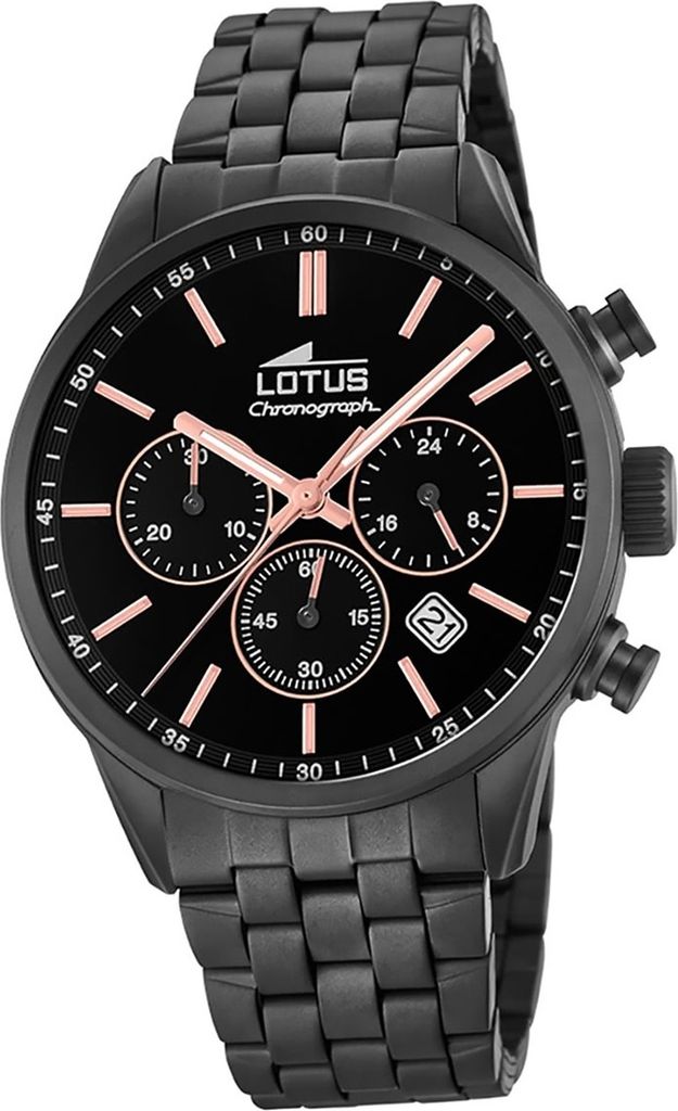 LOTUS Edelstahl Herren Uhr 18668/2 Armbanduhr schwarz Sport Khrono D2UL18668/2