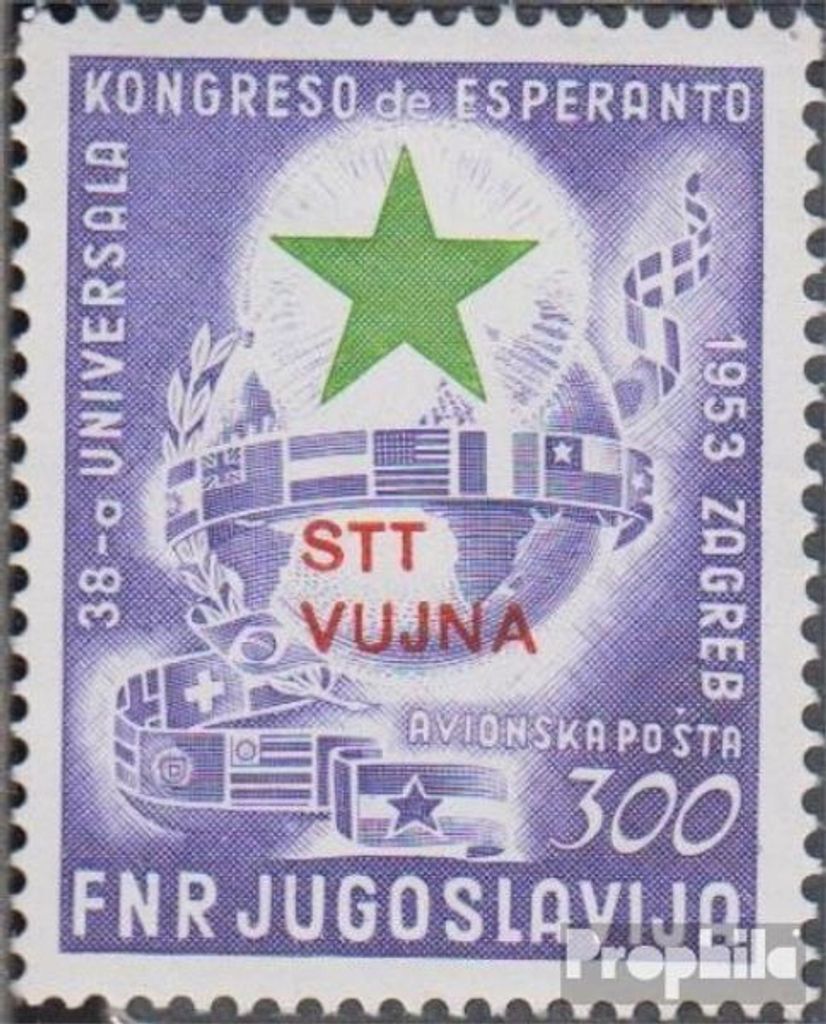 Briefmarken Triest - Zone B 1953 Mi 104b (kompl.Ausg.) mit Falz Esperanto