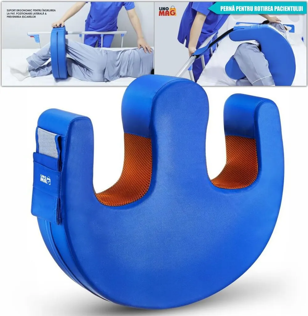 Coussin pivotant Linomag® pour patient alité : Rotation 180° et Sangle
