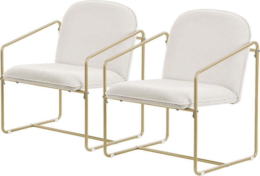 ML-Design sada 2 křesel v béžové barvě, lehátko s měkkým Obrázek produktu 