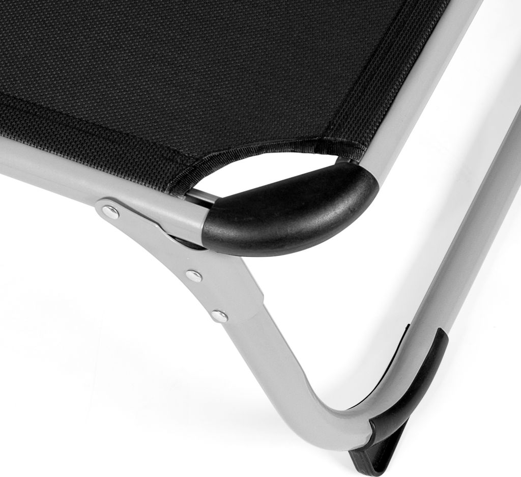 Park Alley I Sonnenliege I mit Kissen, Gartenliege Klappbar, Liege, Relaxliege mit Kissen, schwarz, PA-5227