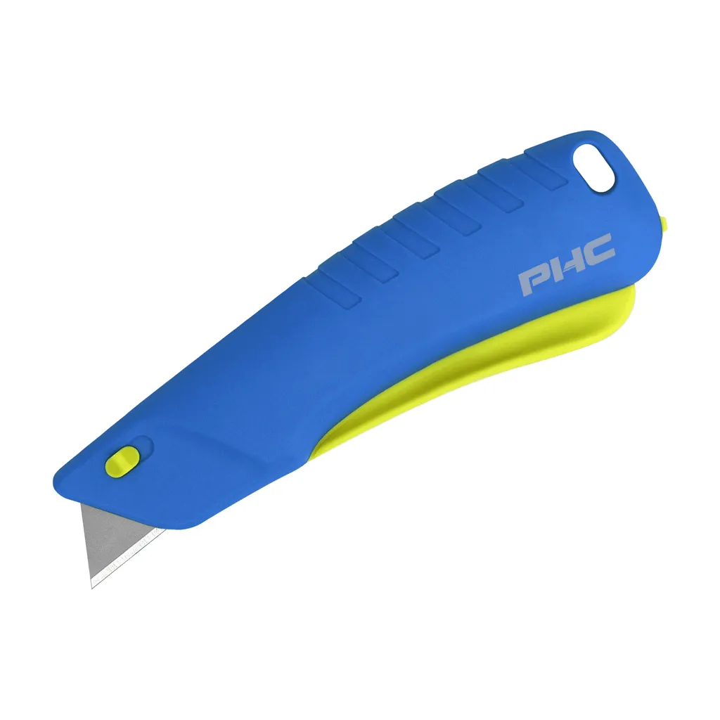 Couteau de sécurité bleu pour gants avec rétractation automatique Rebel