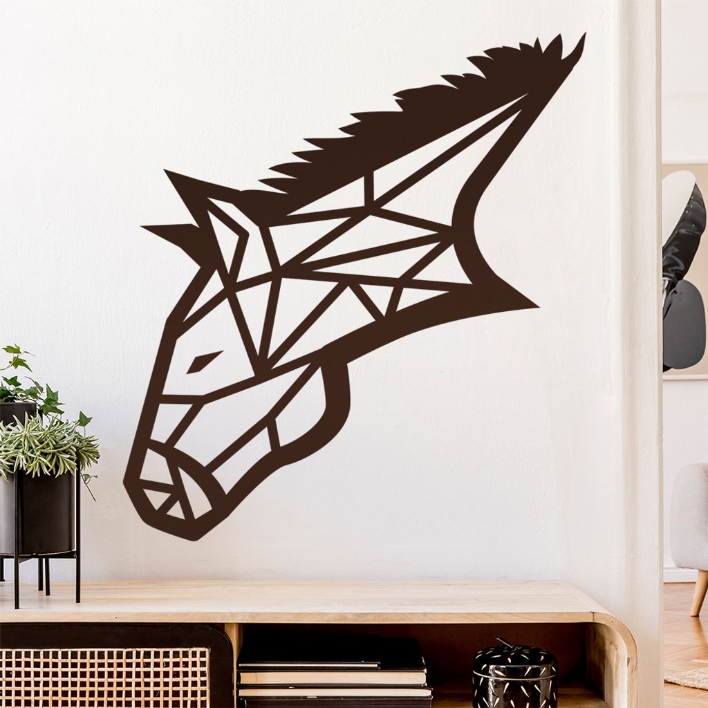 Esel Pferd Polygon Wandtattoo Wandaufkleber Wall Sticker - Dekoration, Küche, Wohnzimmer, Schlafzimmer, Badezimmer