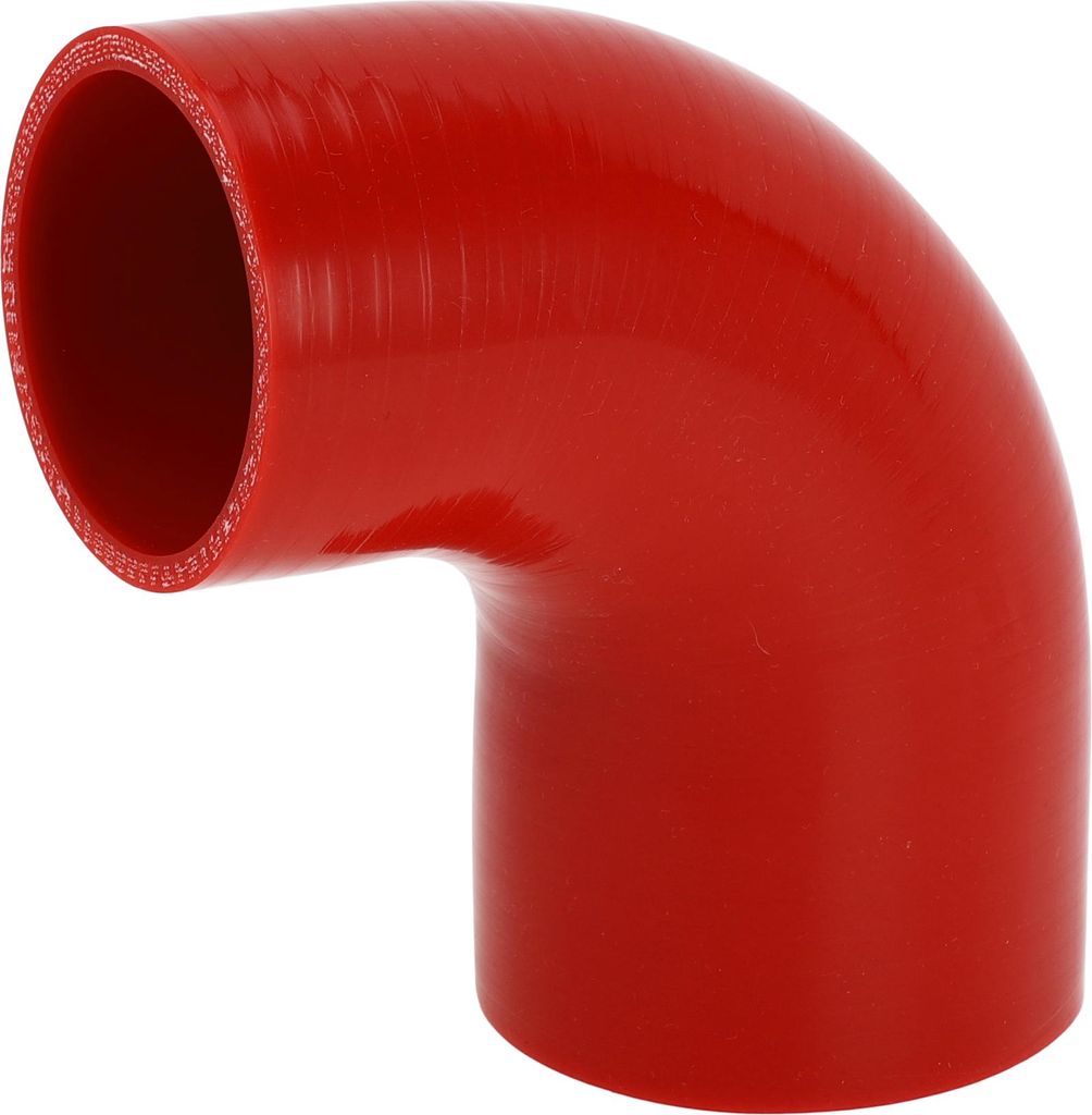 1 Stück 63-76mm/2,48"-2,99" ID 102mm/4,02" Länge 90 Grad Roter Autosilikonschlauch Kühlmittelschlauch Universal