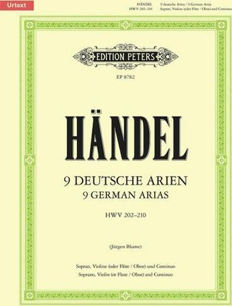 9 Deutsche Arien HWV 202-210 / URTEXT