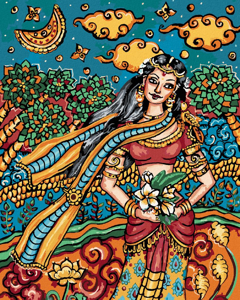 Zuty - Malen nach Zahlen - INDISCHE FRAU, 40x50 cm, mit Produktbild 