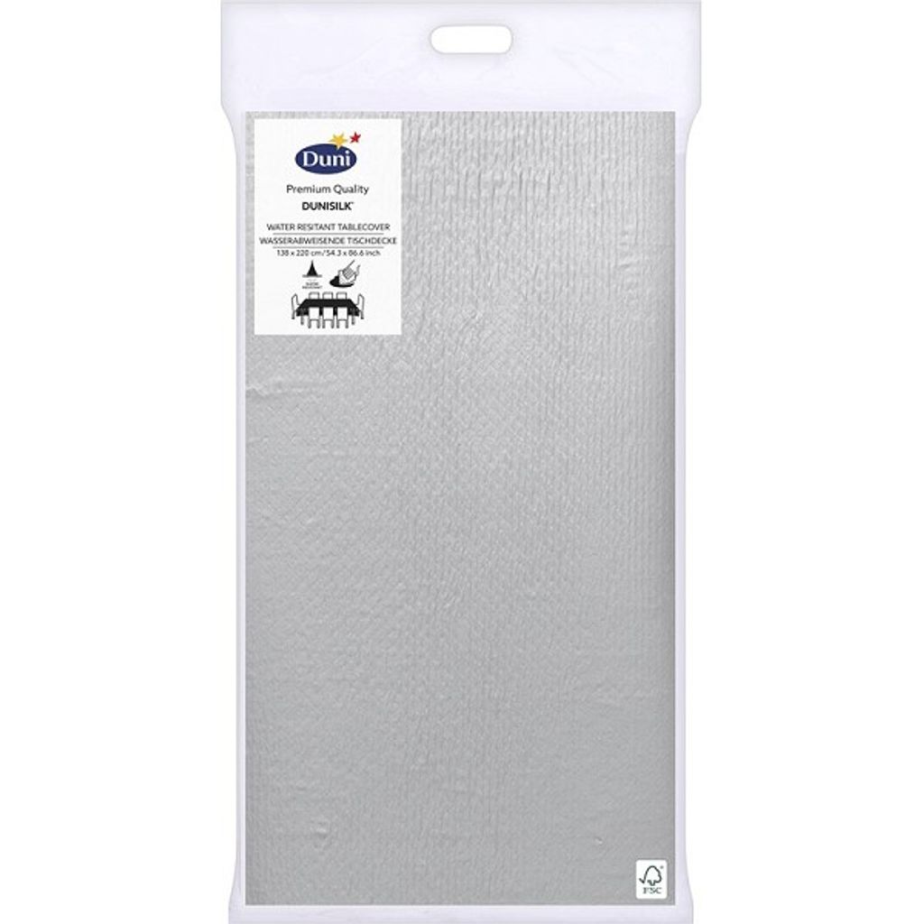 Tafellaken Silver Dunisilk 138 x 220 cm Duni Productafbeelding 