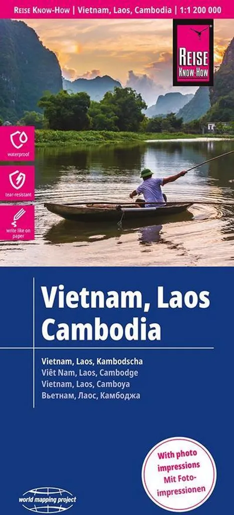 Carte Vietnam Laos Cambodge Reise Know-How 1:1.200.000 indéchirable
