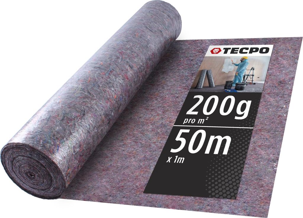 TECPO Malervlies 50m Lang 1m Breit 200g/m² Produktbild 