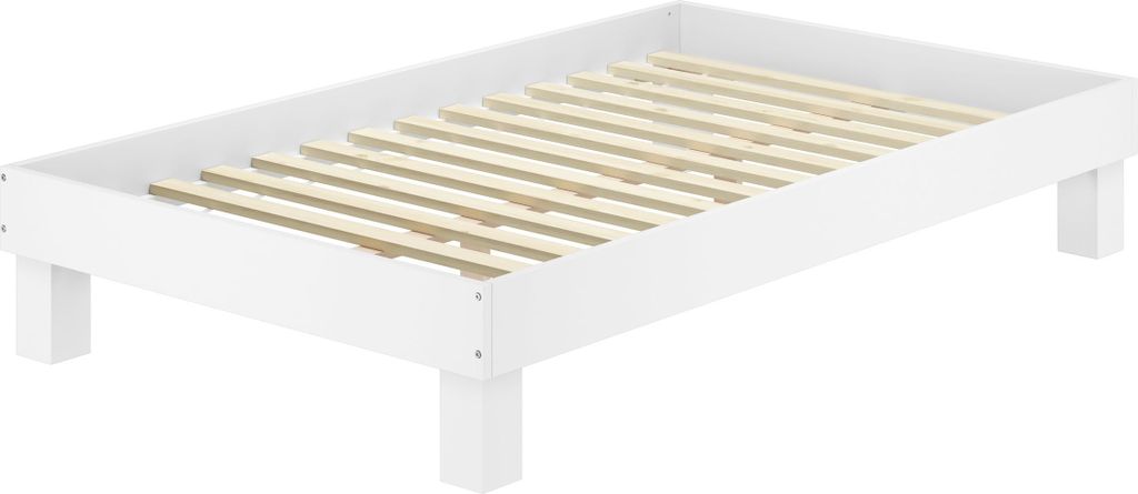 Holzbett breites Einzelbett 120x200 Buche Bettrahmen Futonbett Zubehör wählbar V-60.87-12WRollrost inkl.