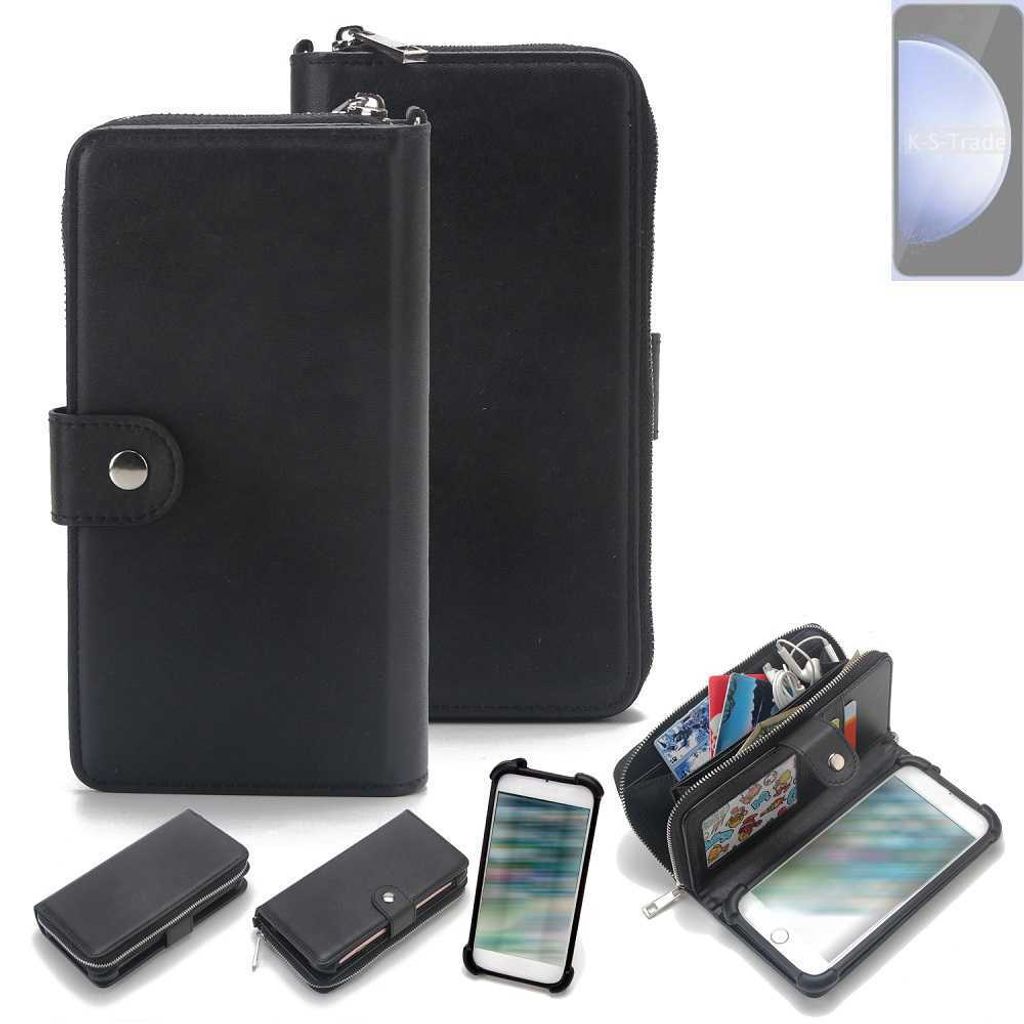 K-S-Trade 2in1 Handyhülle Schutzhülle kompatibel mit Samsung Galaxy S23 FE Exynos & Portemonnee Cover Handy Hülle Case Etui Geldbörse Wallet