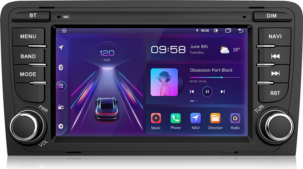 Carplay android14 7''WIFI  DAB NAVI Audi A3 S3 RS3 Obrázok produktu 