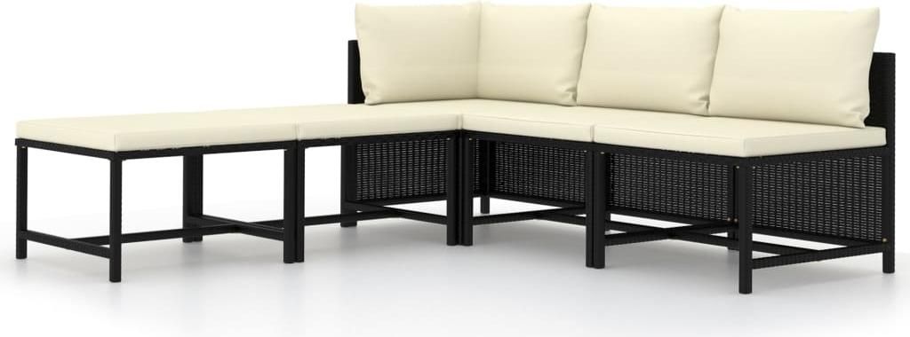 vidaXL 5-dielna záhradná sedacia súprava s vankúšmi Black Obrázok produktu 