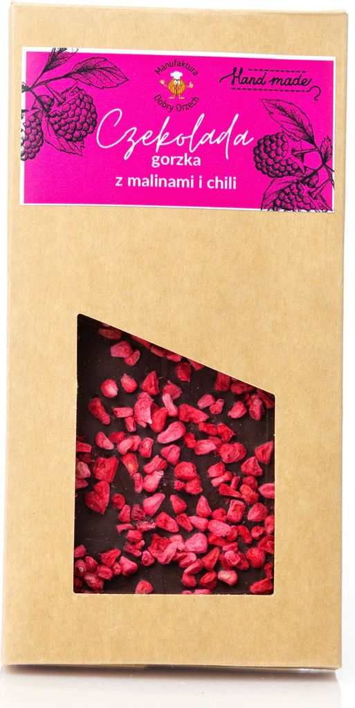 Dunkle Schokolade mit Himbeeren und Chili