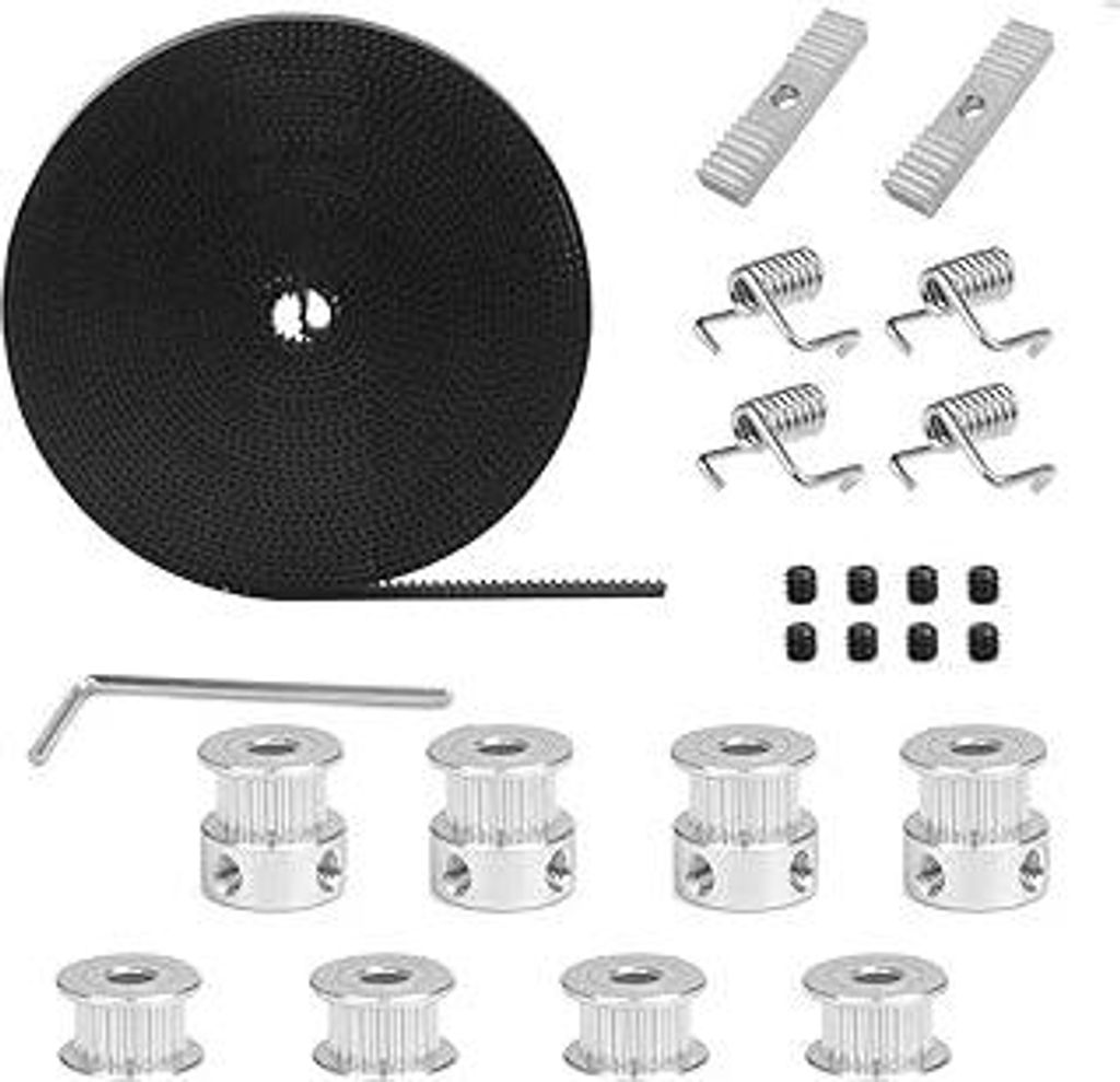5M GT2 Zahnriemen 6mm + 8er Riemenscheibe 5mm Bohrung GT2 Pulley 20 Zähne + 14er Schrauben + Sechskantschlüssel GT2 Riemen 3D Drucker