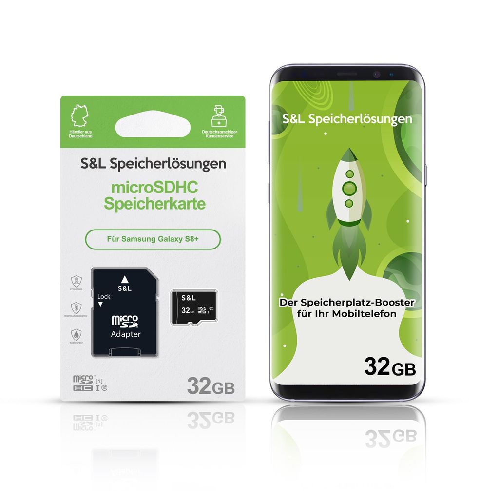 microSD Speicherkarte S&L für Samsung Galaxy S8+ - Speicherkapazität: 32 GB