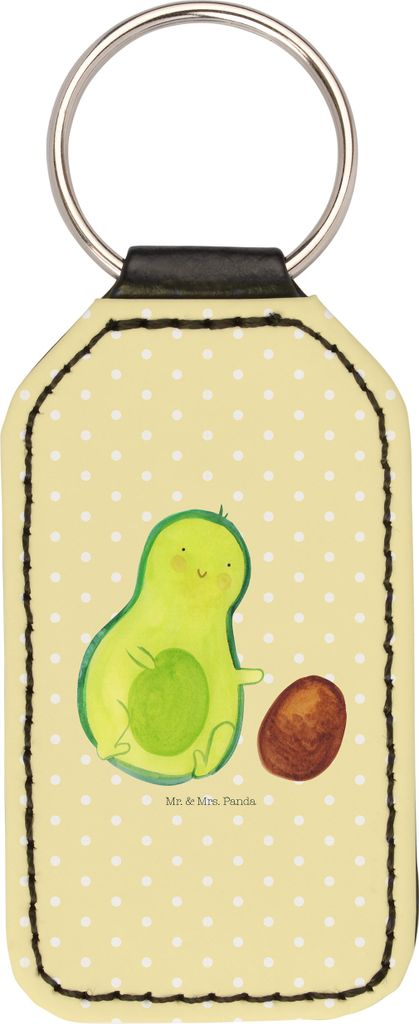 Mr. & Mrs. Panda Schlüsselanhänger Avocado Kern rollt - Gelb Pastell - Geschenk, Schwangerschaft, anhänger für schlüssel, Liebe, Mit Spruch, G...