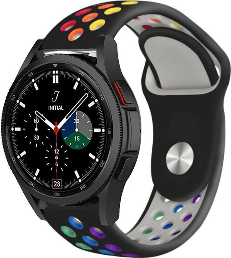 Strap-it Samsung Galaxy Watch 4 Classic 42mm Sportarmband (Schwarz/Bunt)