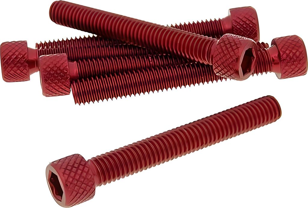 Schraubensatz 6 Stück Innensechskant Alu rot - M6x45