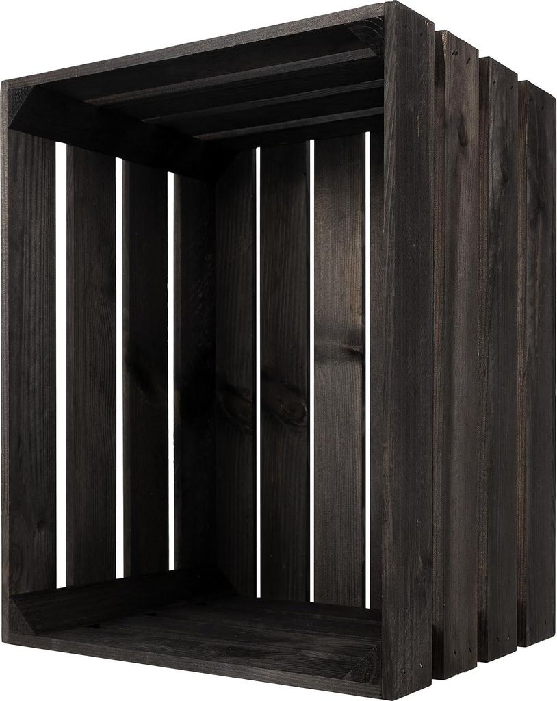 Creative Deco Cassetta Nera in Legno | 50 x 40 x 30 cm | Immagine del prodotto 