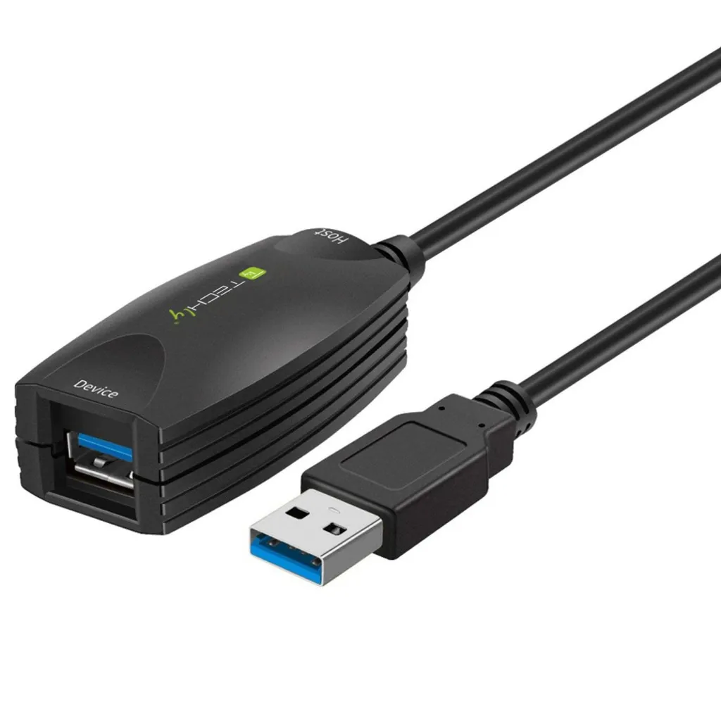 Rallonge USB 3.0 Active Techly 5m SuperSpeed Câble Noir Haute Performance
