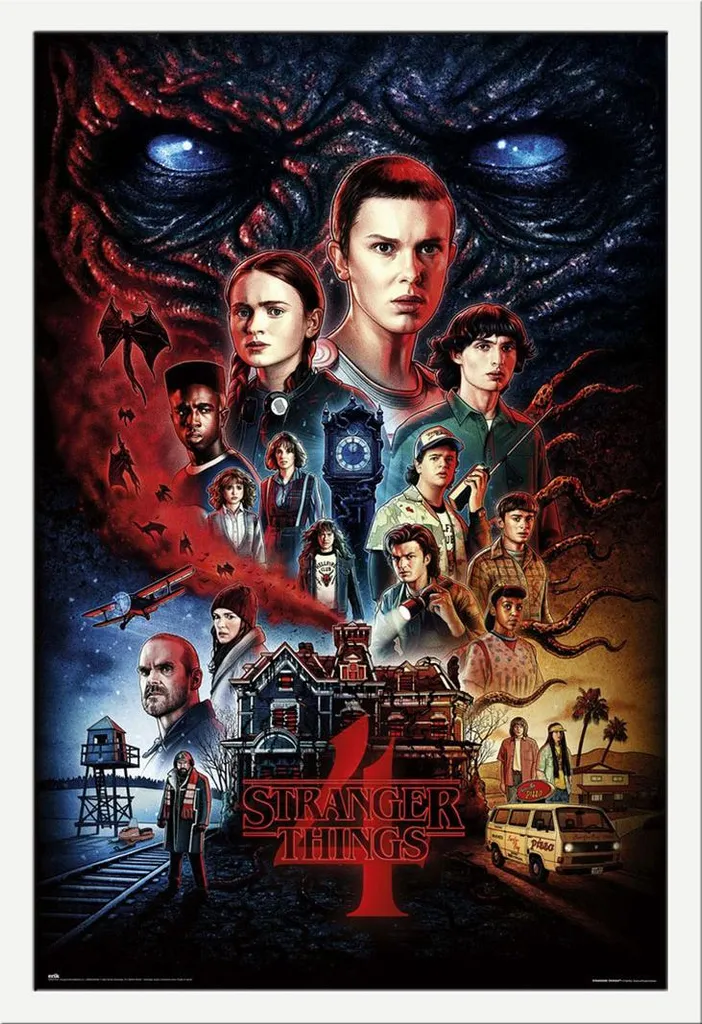 Cadre Shinsuke blanc et Poster Stranger Things Vecna House vitre acrylique