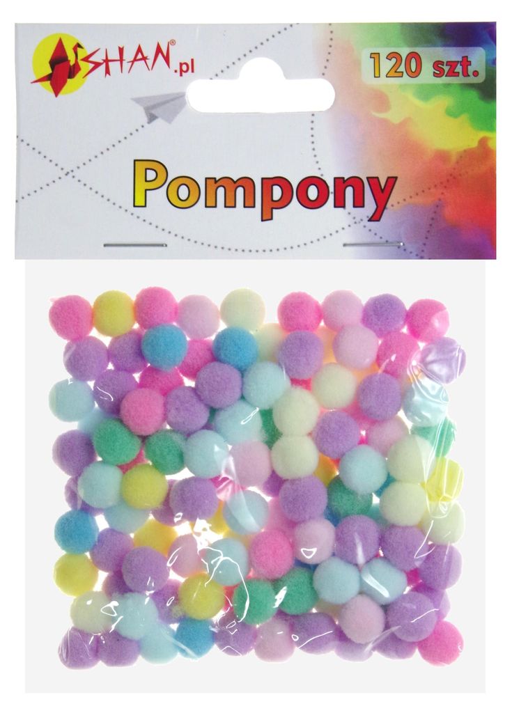 Pompons colorés mélange pastel 120 pcs 1 cm Shan SP07 Image du produit 