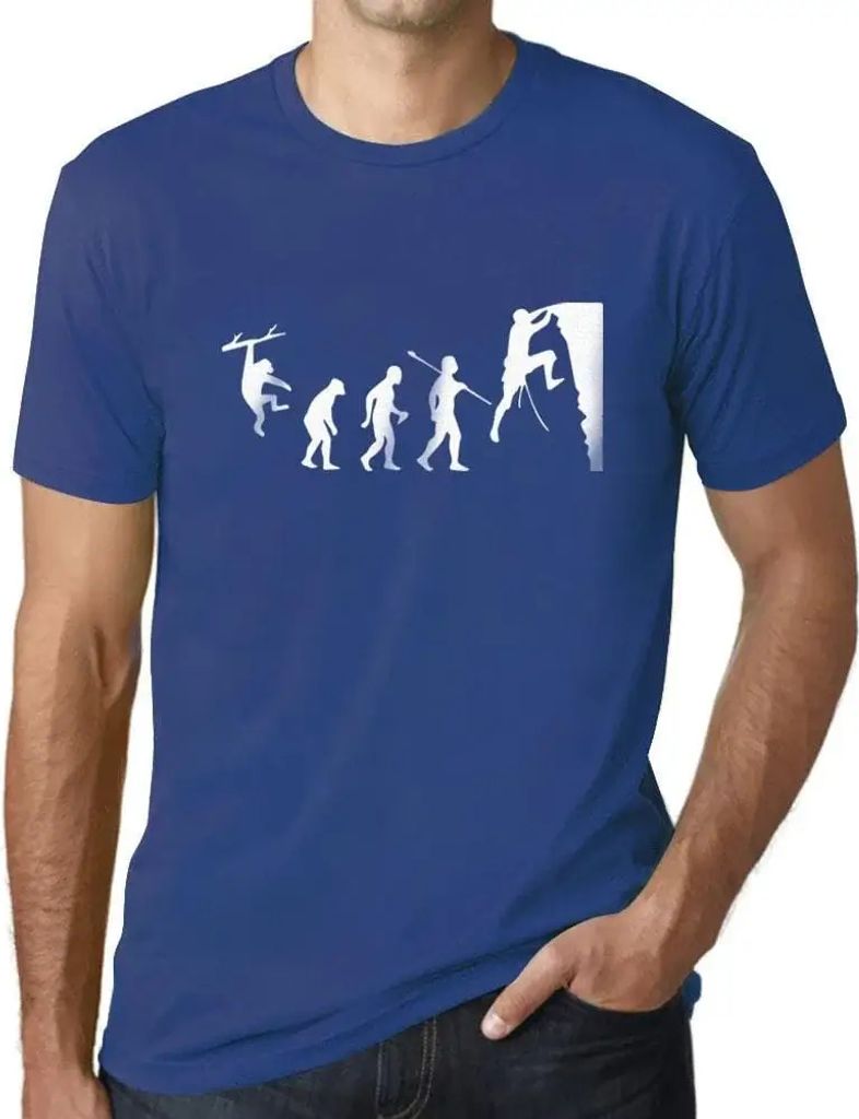Herren Grafik T-Shirt Entwicklung des Kletterns – Climbing Evolution – Öko-Verantwortlich Vintage Jahrgang Kurzarm Lustige Druck Geburtstag Ge...
