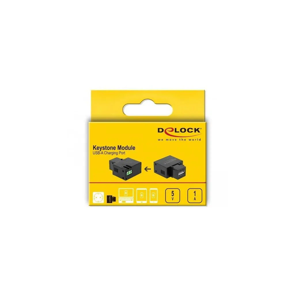 Module de recharge USB Keystone Delock 1A pour tableau et prise murale - 3