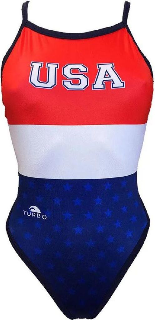 Turbo Usa Badeanzug Rot 2XL Damen Rot 2XL