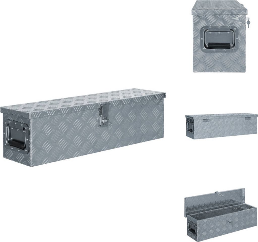 vidaXL Aluminiumkiste 80,5×22×22 cm Silbern - Werkzeugkästen