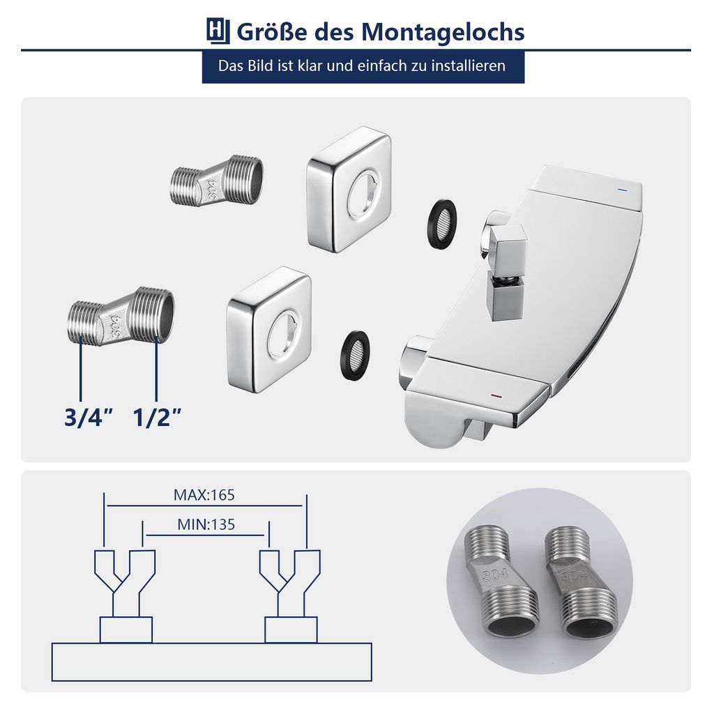 Duschsystem Homelody，Badezimmer Duschgarnitur 2 Produktbild 12