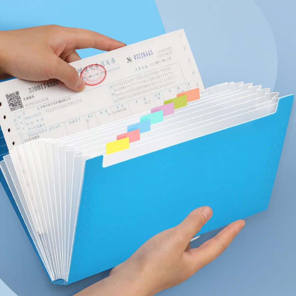 FTVOGUE B6 13-Taschen-Rechnungs-Organizer, Erweiterbare Aktenhlle mit Wasserdichter Abdeckung, Akkordeon-Dokumenten-Organizer, Wird mit Aufkleberbo...