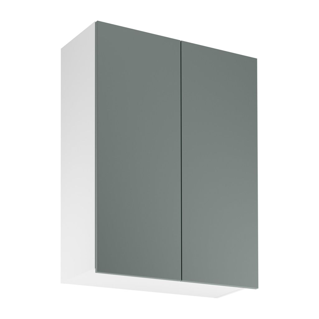 Hängeschrank 80 cm mit 2 Türen Küchenmöbel Küchenschrank, Sorento G80 Weiß/Grün
