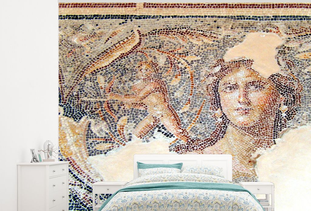 MuchoWow Fototapete für Wohnzimmer oder Schlafzimmer Wandtapete Vinyl Motivtapete Mosaik - Rom - Antike - 300x240 cm - Fototapeten