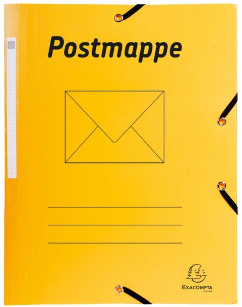 Postmappe A4 mit Gummizug PP gelb Packung mit 10 Stück Produktbild 