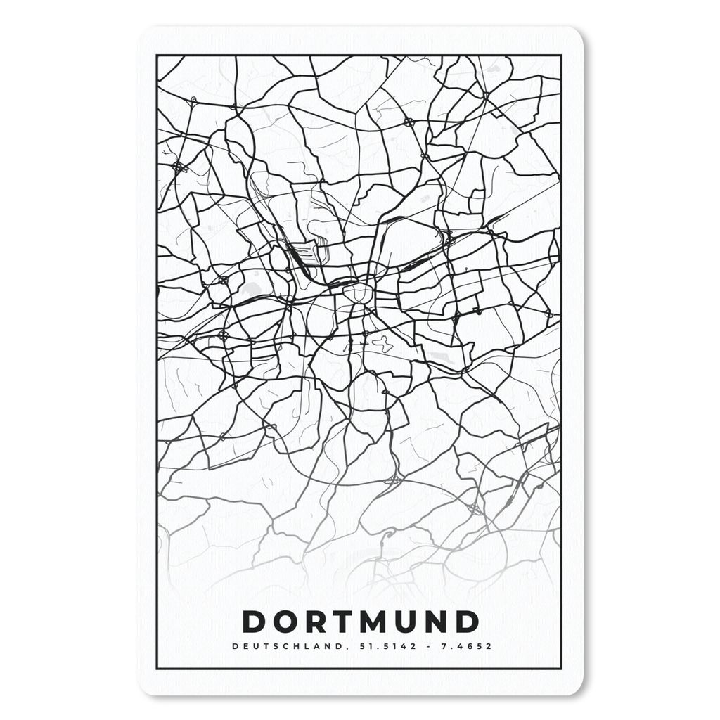 MuchoWow Mauspad Mousepad Dortmund - Karte - Stadtplan 40x60 cm - Mousepads - Maus Mat - Pad - Mausunterlage - Schreibtisch Accesoire