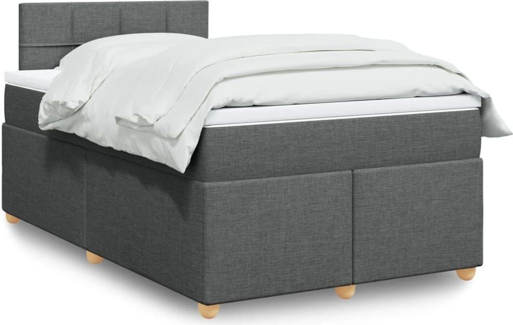 Maison Exclusive - Boxspringbett mit Matratze Dunkelgrau 120x190 cm Stoff