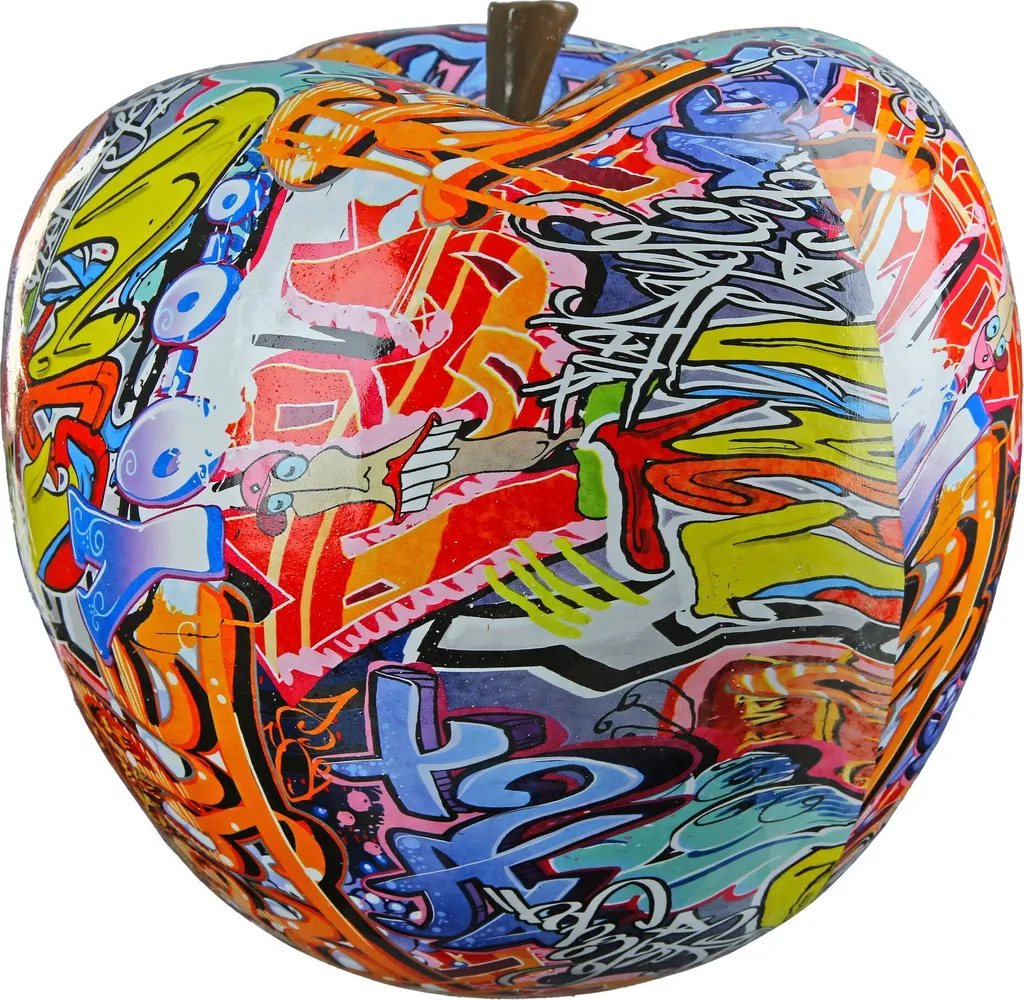 Gilde Objet Déco Pomme Street Art Graffiti Résine 29cm 37150 Gilde